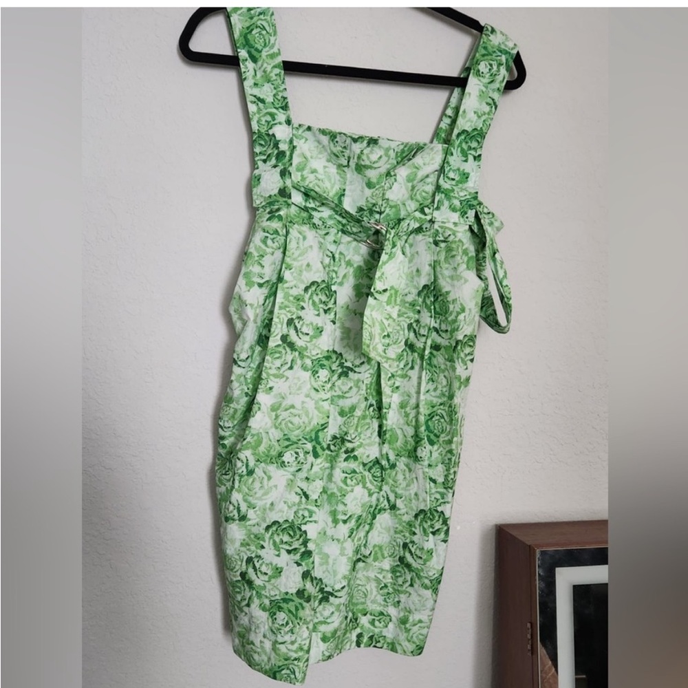 GANNI Green Floral Printed Mini Dress Great Condition Size Small